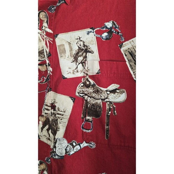 Bit and Bridle Men's Button Down Shirt 3XL HORSES Western - Picture 2 of 6